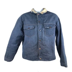 Chaqueta Jean Roebucks Vintage Años 60 Sanforizada Azul Denim Mediana Forrada Sherpa EE. UU. - Imagen 1 de 11
