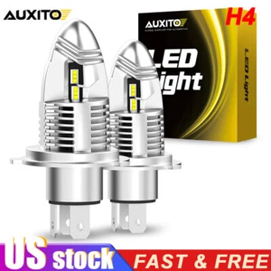 2x AUXITO H4 9003 LED Headlight Bulbs 5 Brighter 6000K Cool White LED Fanless - Picture 1 of 13