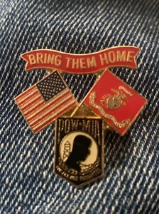 D &G Bring Them Home Pow Mia American Flag Enamel Lapel Pin - Picture 1 of 2
