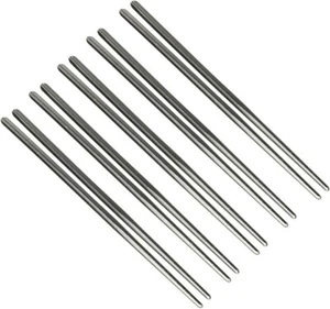 Square Stainless Steel Vacuum Chopsticks, 9", 5 Pairs - Picture 1 of 1