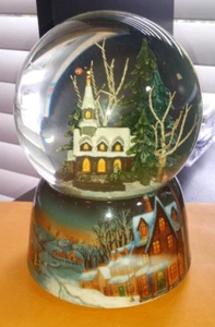 Roman Christmas Musical Church Dome Snow Globe - Plays “Silent Night” - Picture 1 of 5