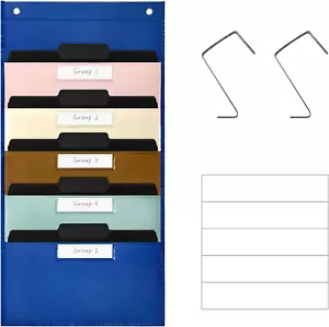 Hanging Folders File Organizer with 5 Nameplate Pockets, over the Door File Orga - Picture 1 of 12