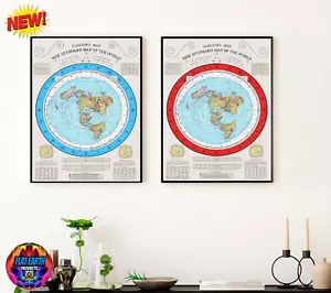 HD Remastered: Gleason's New Standard Map of The World Flat Earth Canvas Poster - Picture 1 of 17
