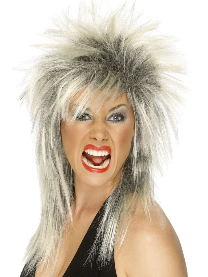 Rock Diva Wig 80s Mullet Punk Ladies Fancy Dress Costume Accessory - Image 1 of 1