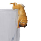 Realistic Mini Pug Dog Figurine Hanging on Cup Rim DIY Fairy Garden Access X!