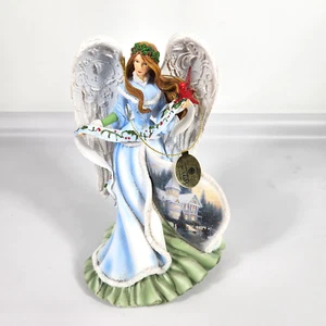 Thomas Kinkade Holly Angel Figura Bradford Intercambio Luces Regalos de Navidad - Imagen 1 de 10