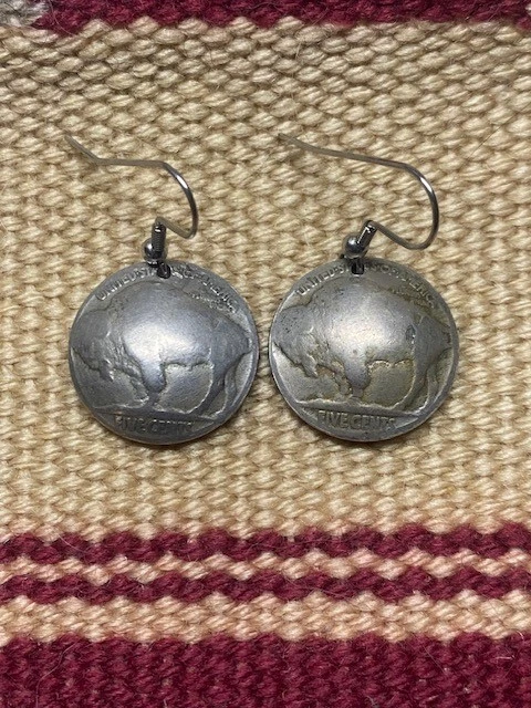Pendientes estilo occidental de níquel búfalo vintage - monedas reales Foto 1 de 1