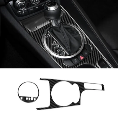Cubierta de botón del panel de cambio de marchas de la consola central de fibra de carbono real para Audi TT 07-14 Foto 1 de 4