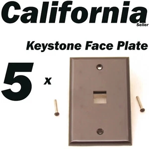 5 X Faceplate 1 Port Keystone Jack RJ45 CAT5 CAT5e CAT6 Network Wall Plate Black - Picture 1 of 7