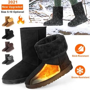 Winter Boots Women's Faux Fur Suede Mid Calf Warm Snow Fashion 5-10 US Size Boot - Picture 1 of 37