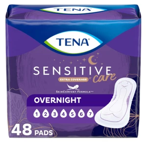 TENA Sensitive Care Pastiglie per Incontinenza, Controllo della Vescica, Assorbimento notturno, 48 - Foto 1 di 6