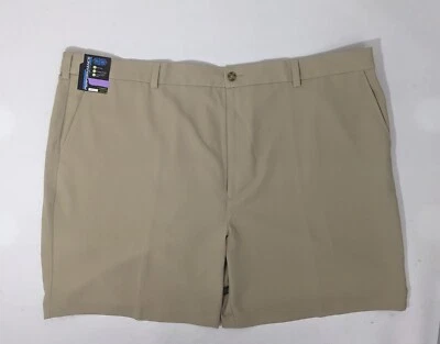 全新 48 码 Big 男式 Roundtree & Yorke 终极性能短裤 7 英寸 I 卡其色 — 第 1/4 张图片