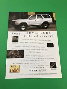 1992 1993 1994 1995 TOYOTA 4 RUNNER VINTAGE ORIGINAL PRINT AD ADVERTISEMENT B2 - Picture 1 of 1