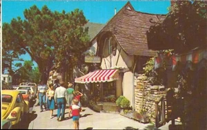 Carmel Ocean Avenue Postcard. USA California Vintage 70s Old Monterey Shops - Picture 1 of 2