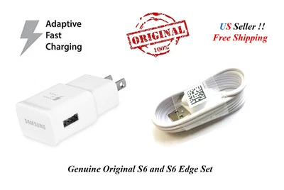 Original Adaptive Fast Wall Charger Set for Samsung Galaxy S6 & S6+ Edge ~ US - Image 1 of 4