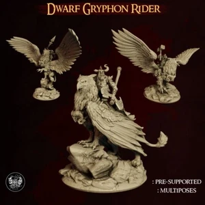 Dwarf Gryphon Rider (x3)/Pathfinder/Dungeons and Dragons/Wargaming/Master Forge - Picture 1 of 7