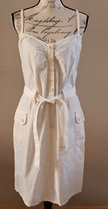 SOUL ESSENTIALS White Cotton Spaghetti Straps Summer Dress - BNWT - Picture 1 of 7