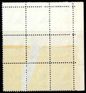 EFO 807 PLATE # BLK/9 ERROR -- GUM NEVER APPLIED TO TOP ROW! - Picture 1 of 2