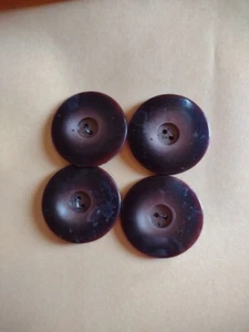 4 botones grandes vintage de plástico marrón con dos agujeros 1 1/2" - Imagen 1 de 2