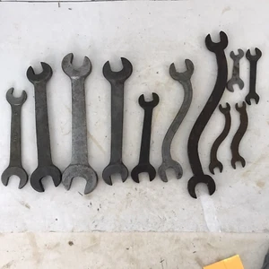 Vintage Lot of 11 Double Ended Drop Forged S Curved Wrenches Tools Metric & SAE - Picture 1 of 5