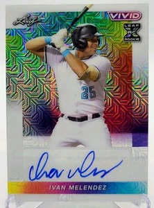 2023 Leaf Vivid Baseball IVAN MELENDEZ 2/6 Technicolor Auto T-IMI Auto - Foto 1 di 3