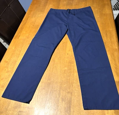 Crest Womens Navy Blue Scrub Pants Size XS 33 Drawstring Waist Poly/Cotton Blend - Image 1 of 4