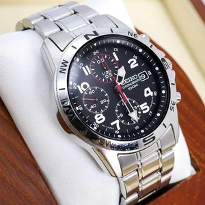 Seiko Men’s Black Dial Quartz Chronograph Watch 1687, Used, Working Condition - Picture 1 of 10