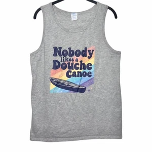 Camiseta sin mangas para hombre "Nobody Likes A Douche Canoe" con estampado gráfico gris multicolor | M - Imagen 1 de 13