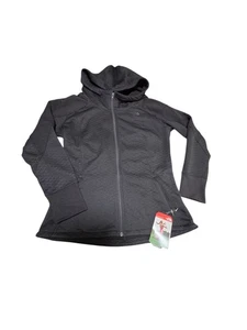 The North Face Women’s Cover Up Full Zip Hooded Black Jacket Diamond Pattern L - Picture 1 of 6