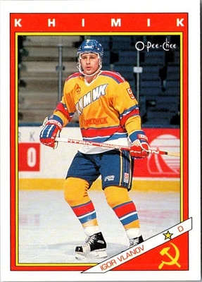 1991 O-Pee-Chee Sharks & Russians Inserts Igor Vlanov #62R Khimik Voskresensk - Image 1 of 2