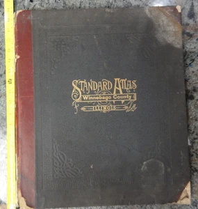 Standard Atlas Winnebago County Illinois Book 41 Maps 16" x 18" 1905 Geo Ogle Co - Bild 1 von 23
