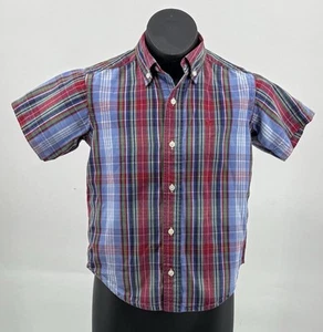 Polo Ralph Lauren Plaid Cotton Shirt Little & Big Kid Blue & Red & White Boys 5 - Picture 1 of 9