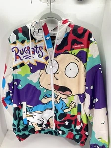 Rugrats Nickelodeon Members Only Jacket Men Medium AOP Graphic Full Zip Hood - Picture 1 of 12