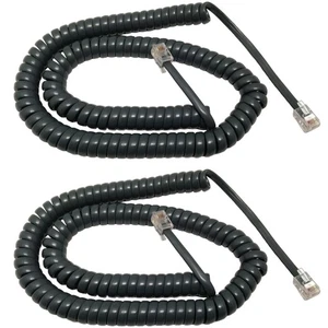 New 12 Foot Handset Receiver Curly Cord Cisco 7800 8800 IP Phone Gray (2-Pack) - Picture 1 of 1