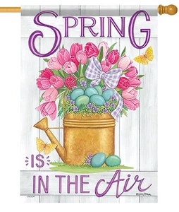 Easter Watering Can House Flag - Picture 1 of 1