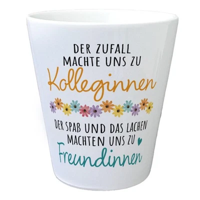 Beste Kollegin Blumentopf mit Spruch Zufall Kollegen Lachen Freunde - Bild 1 von 3