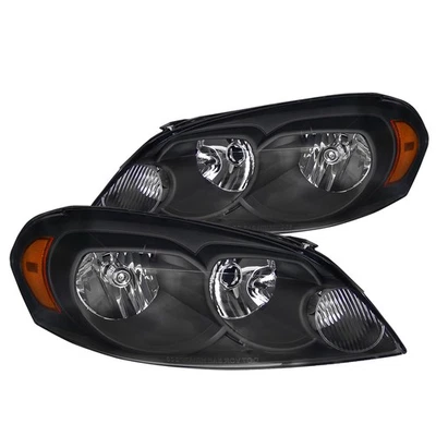 Black Fits 2006-2013 Chevy Impala 06-07 Monte Carlo Headlights Lamps Left+Right - Image 1 of 4