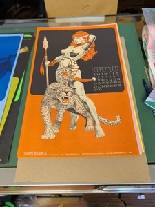 Póster de página de calendario de Supergirls de septiembre de 1973 de Jim Steranko de colección 10,5x17 - Imagen 1 de 3
