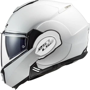 LS2 Adult's Solid Valiant Modular Motorcycle Helmet Gloss White Size Large - Picture 1 of 6