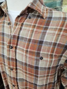 Arrow Blue Jeans Co Shirt Button Up Brown Plaid Flannel Long Sleeve Mens M - Picture 1 of 5