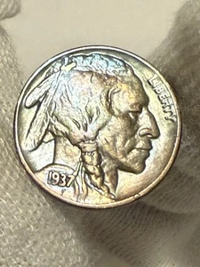 1937 Buffalo Nickel Uncirculated ++ Old US Coin High Grade Toned - Picture 1 of 2