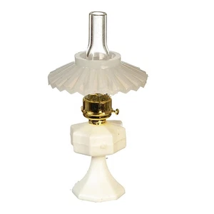 Dolls House Oil Lamp with Shade White Chrysnbon Ornamental Accessory Plastic Sml - Picture 1 of 7