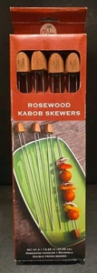 Rosewood Double-Prong Kabob Skewers Set of 4 – Reusable – Open Box, Unused - Picture 1 of 6