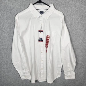 NEU Gap Oxford Hemd Gr. XL Weiß Langarm Kleid Button Down Neu mit Etikett - Bild 1 von 14