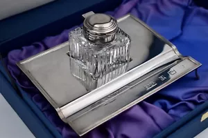 SHEAFFER Targa Sterling Silver Single Desk Set, Ref. No-SS10, year 1991 - Picture 1 of 12