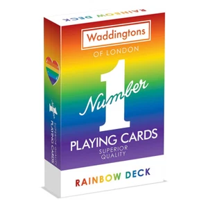 Waddingtons Rainbow Colour Edition Classic Playing Cards Traditional Deck 5+ - Picture 1 of 3