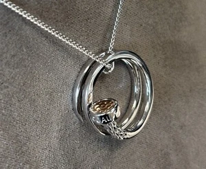 Ciondolo chiodo Clogau gallese argento e oro rosa 9 ct 22" raro sterling 925 - Foto 1 di 7