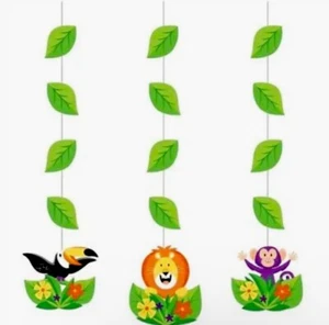 Jungle Safari Hanging Cutout 3 Pack 22.5" x 5.9" Paper Birthday Decorations - Picture 1 of 2