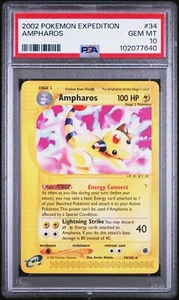 2002 Pokemon Expedition #34 Ampharos PSA 10 GEM MINT - Picture 1 of 2