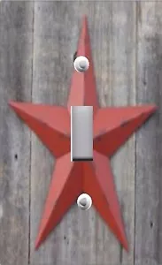 Lichtschalterplatte Schalterplatte & Steckdosenabdeckungen AGED BARN STAR - ROT - Bild 1 von 26